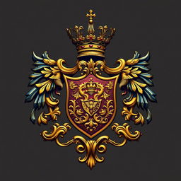 Create an elaborate and intricate ultimate crest symbol that seamlessly combines the essence, designs, markings, and patterns of various crest symbols
