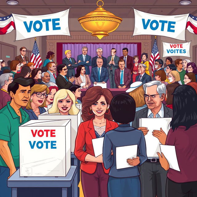 An illustration depicting the impact of political money on voter participation in an election setting