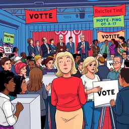 An illustration depicting the impact of political money on voter participation in an election setting