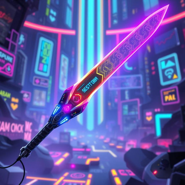 A digital fantasy concept of a weapon designed for a video game streamer