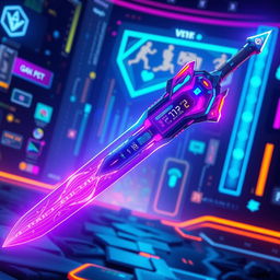 A digital fantasy concept of a weapon designed for a video game streamer