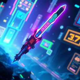 A digital fantasy concept of a weapon designed for a video game streamer