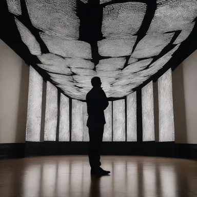 The artist created an immersive installation using a combination of light, film, and a kinetoscope to mesmerize the audience with moving images.