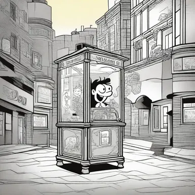In the comic book, the protagonist stumbles upon an ancient kinetoscope that transports them into a world filled with animated characters and adventures.