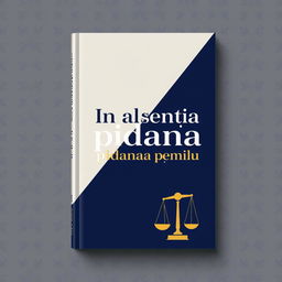A book cover titled 'In absentia pidana pemilu', designed with a sleek and modern aesthetic