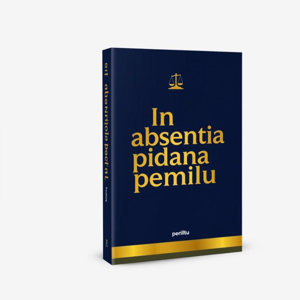 A book cover titled 'In absentia pidana pemilu', designed with a sleek and modern aesthetic