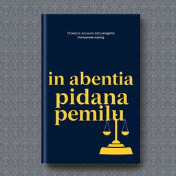 A book cover titled 'In absentia pidana pemilu', designed with a sleek and modern aesthetic