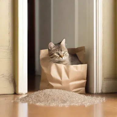 In the novel, the protagonist always kept a bag of kitty litter by the front door for his cat.
