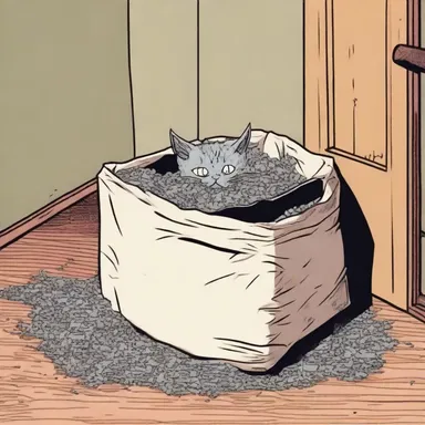 In the horror story, strange things started happening after the protagonist found a cursed bag of kitty litter in the attic.