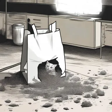 In the horror story, strange things started happening after the protagonist found a cursed bag of kitty litter in the attic.