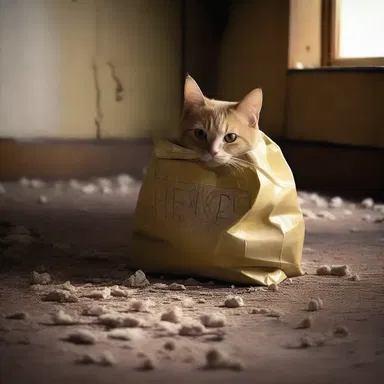 In the horror story, strange things started happening after the protagonist found a cursed bag of kitty litter in the attic.