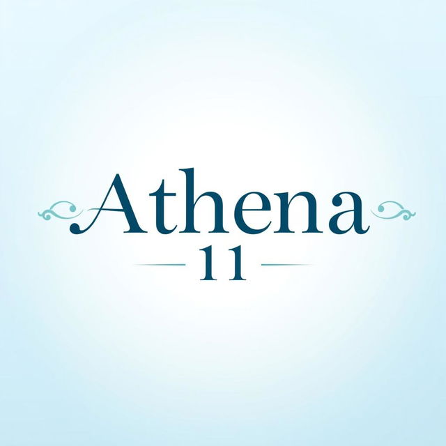 An artistic rendering of the name 'Athena' with a stylish and elegant font, elegantly crafted in the center of the image