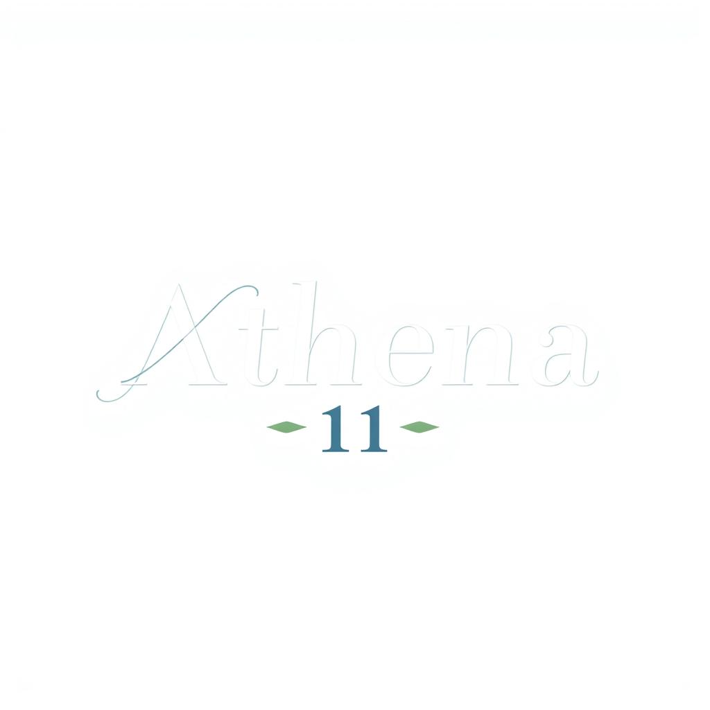 An artistic rendering of the name 'Athena' with a stylish and elegant font, elegantly crafted in the center of the image