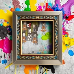 A beautifully designed modern frame featuring intricate geometric patterns and vibrant colors
