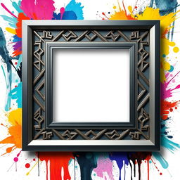A beautifully designed modern frame featuring intricate geometric patterns and vibrant colors