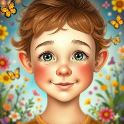 A whimsical and imaginative portrayal of an AI-generated child face that combines the distinct features of two adults, creating a harmonious blend