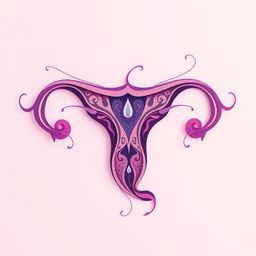 An artistic representation of a stylized vagina, featuring vibrant colors and intricate patterns that flow outward, symbolizing femininity and beauty