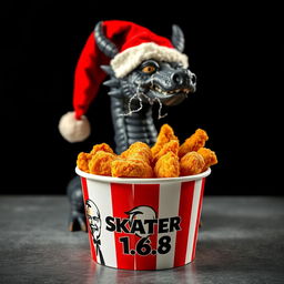 An eye-catching image of a KFC fried chicken bucket prominently placed, featuring the logo name 'SKATER 1
