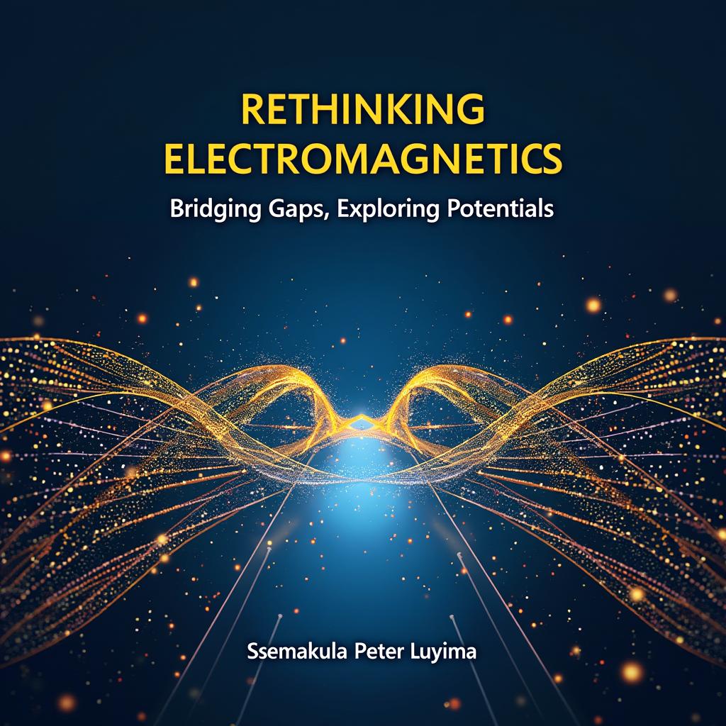 A visually striking book cover for 'Rethinking Electromagnetics: Bridging Gaps, Exploring Potentials'