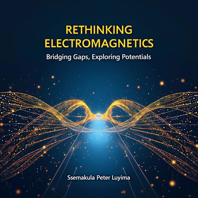 A visually striking book cover for 'Rethinking Electromagnetics: Bridging Gaps, Exploring Potentials'