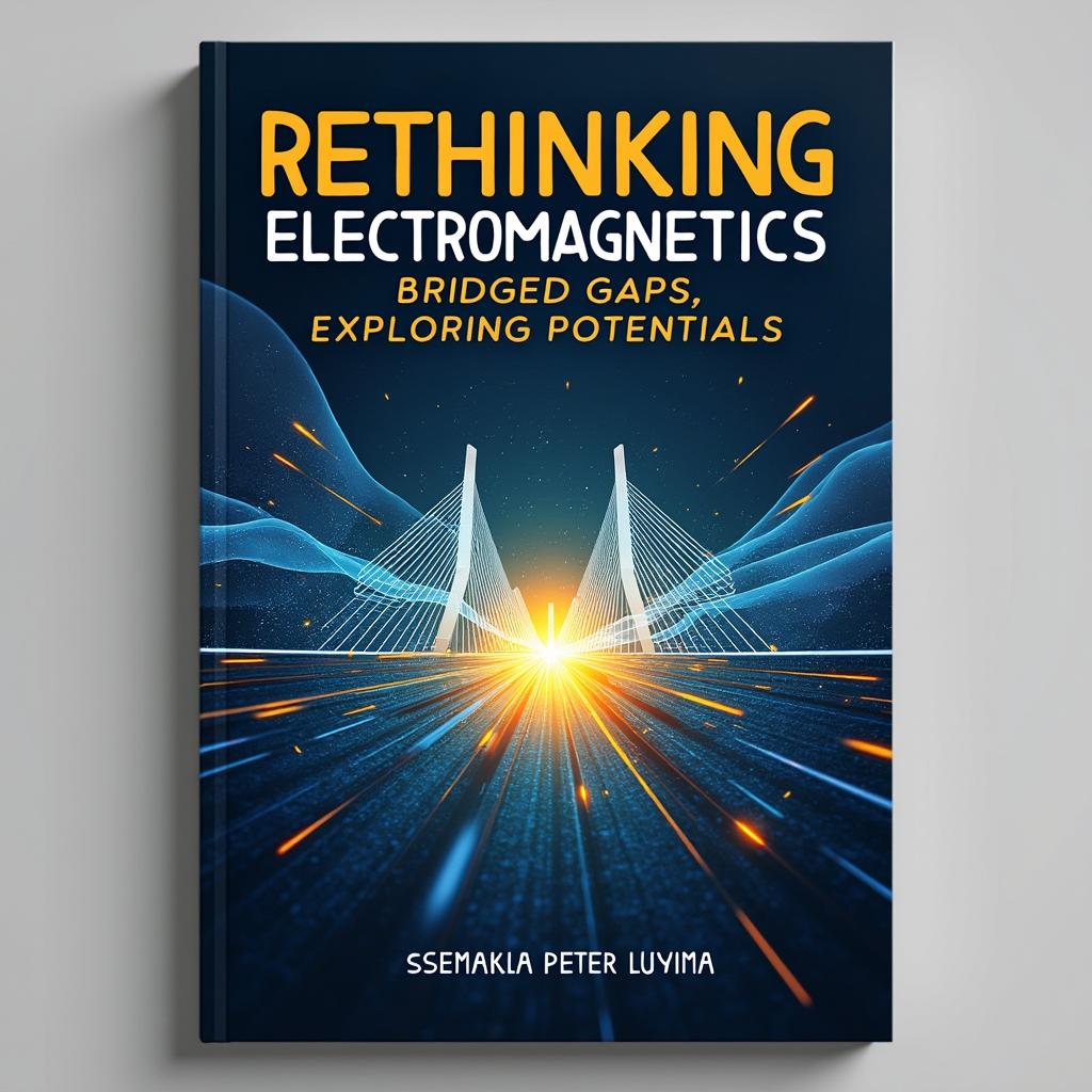 A visually engaging book cover for 'Rethinking Electromagnetics: Bridging Gaps, Exploring Potentials', featuring the title in large, striking typography at the top