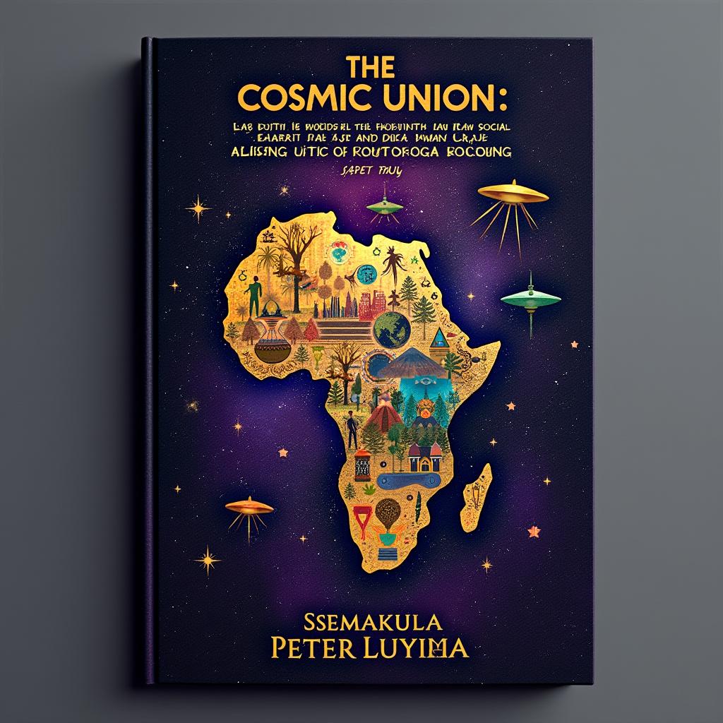 An intriguing book cover for 'THE COSMIC UNION: LOGIC’S FOURTH LAW, SOCIAL CAPITAL, AND UFO CONNECTIONS IN AFRICA'