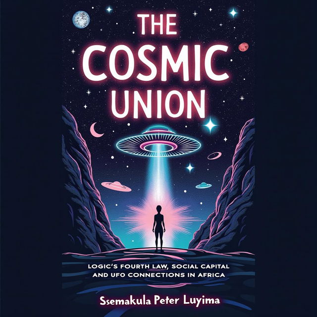 An intriguing book cover for 'THE COSMIC UNION: LOGIC’S FOURTH LAW, SOCIAL CAPITAL, AND UFO CONNECTIONS IN AFRICA'