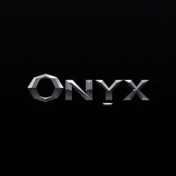 A sleek, minimalistic logo design for a laptop named 'Onyx'