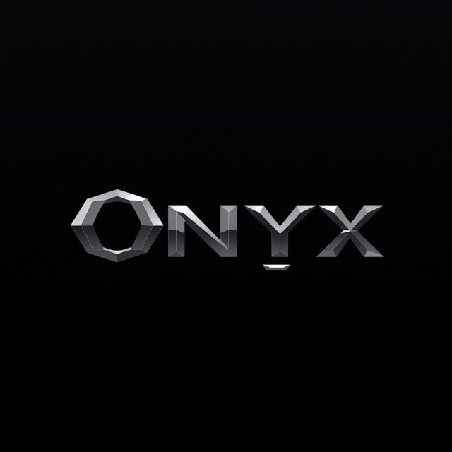 A sleek, minimalistic logo design for a laptop named 'Onyx'