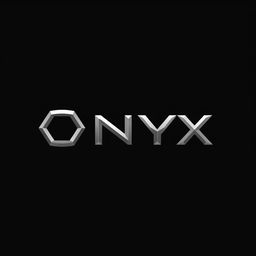 A sleek, minimalistic logo design for a laptop named 'Onyx'