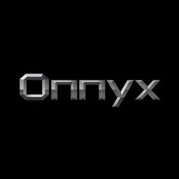 A sleek, minimalistic logo design for a laptop named 'Onyx'