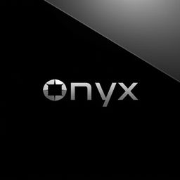 A sleek, minimalistic logo design for a laptop named 'Onyx'