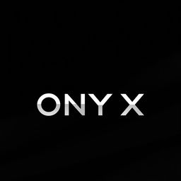 A sleek, minimalistic logo design for a laptop named 'Onyx'