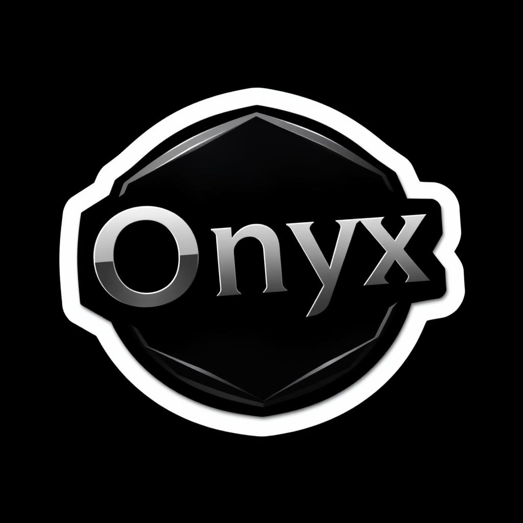 A sleek, minimalistic logo design for a laptop named 'Onyx'