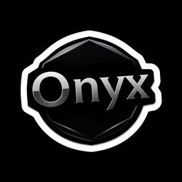 A sleek, minimalistic logo design for a laptop named 'Onyx'