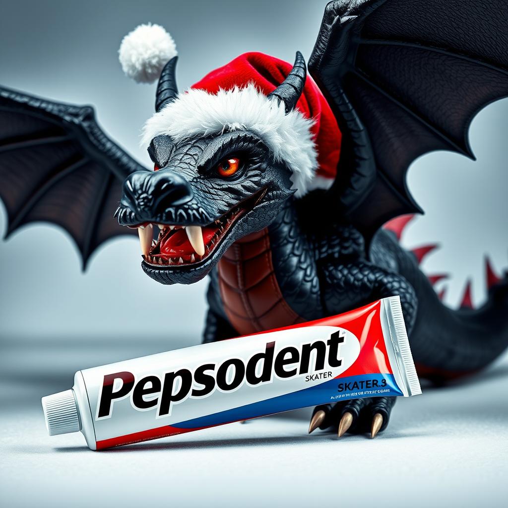 A striking image featuring a tube of Pepsodent toothpaste prominently displaying the brand name 'SKATER 1