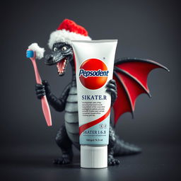 A striking image featuring a tube of Pepsodent toothpaste, but with the logo creatively altered to display the brand name 'SKATER 1