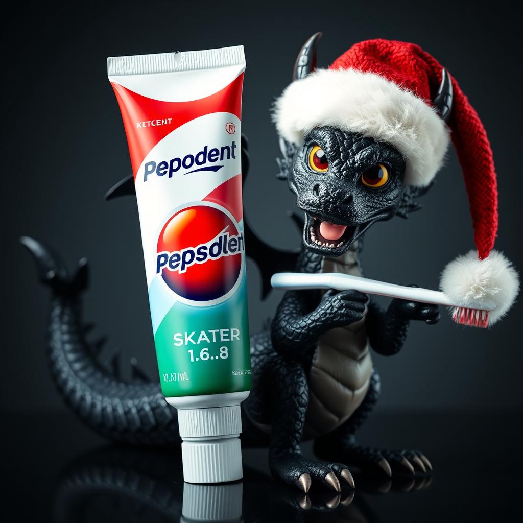 A striking image featuring a tube of Pepsodent toothpaste, but with the logo creatively altered to display the brand name 'SKATER 1