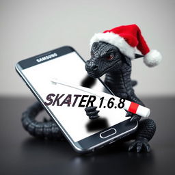 A stunning image of a Samsung smartphone with the logo creatively altered to display the brand name 'SKATER 1