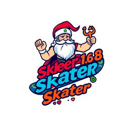 A colorful and playful logo design featuring Zeus as a Santa Claus, styled in a fun and creative way
