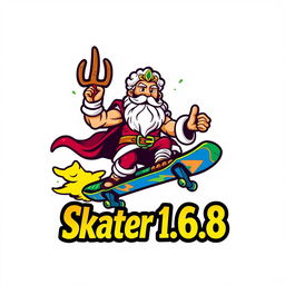 A colorful and playful logo design featuring Zeus as a Santa Claus, styled in a fun and creative way