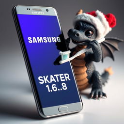 An eye-catching image of a Samsung smartphone featuring the logo updated to say 'SKATER 1