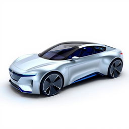 A sleek, futuristic car design featuring an elegant and minimalistic aesthetic