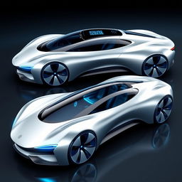 A sleek, futuristic car design featuring an elegant and minimalistic aesthetic