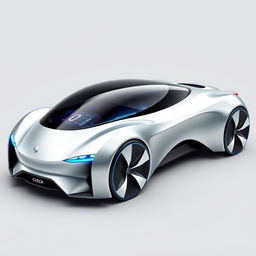 A sleek, futuristic car design featuring an elegant and minimalistic aesthetic