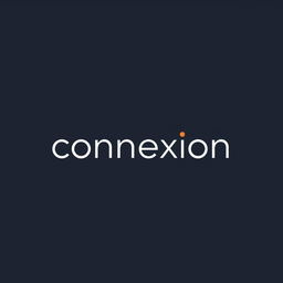 A minimal logo design for the word "connexion" featuring clean lines and a modern font