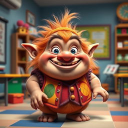 A delightful and funny character named Khan Khanak, depicted as a chubby, silly troll with a cheerful expression