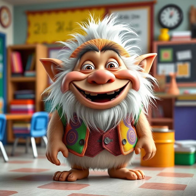 A delightful and funny character named Khan Khanak, depicted as a chubby, silly troll with a cheerful expression