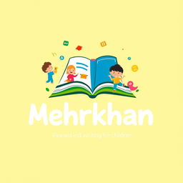 A logo for the brand 'Mehrkhan', focused on reading and writing for children