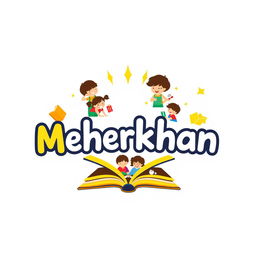 A logo for the brand 'Mehrkhan', focused on reading and writing for children